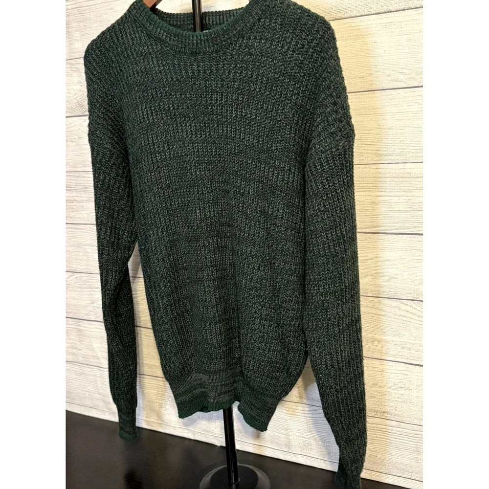 Saugatuck Sweater Size L Dark Green Acrylic Crewneck Vintage